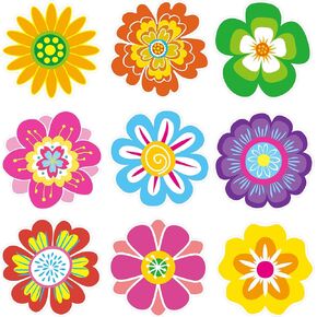 45 Pcs Spring Flower Cutouts Bulletin Board Decorations Springtime Cut-Outs for Classroom School Home Party Décor