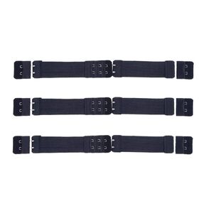 YANTAISIYU Adjustable Wig Elastic Bands with Hooks - 3 Set/Lot for Wig Making & Sewing - DIY Accessories (Black, 3.0 cm)