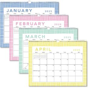 S&O Gingham Wall Calendar from January 2025-June 2026 - Tear-Off Monthly Calendar - 18 Month Academic Wall Planner - Hanging Organizer to Track Anniversaries & Appointments - 13.5"x10.5"in