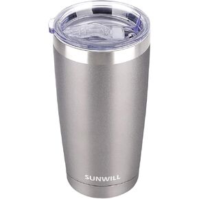 SUNWILL Travel Coffee Mug with Lid, 20 oz Tumbler Set of 2, Insulated Stainless Steel Cup for Water, Tea, Powder Coated Sakura & Mint