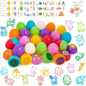 Easter Stamps for Kids Assorted 34Pcs Easter Egg Stampers Self-ink Stamps Tattoo Stickers for Easter Basket Stuffers, Easter Egg Fillers, Easter Egg Hunt Supplies, Stamper Gifts, Easter Party Favors