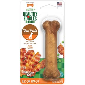 Nylabone Healthy Edibles Natural Dog Chews Long Lasting Bacon Flavor Treats for Dogs, Small/Regular (1 Count)