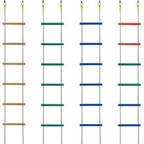 Wooden Climbing Rope Ladder for Kids: 6 - Foot - Long, 14 - inch - Wide, Sturdy, Durable, for Indoor/Outdoor Use, Good for Health, a Fantastic Gift (One Natural - Wood - Colored Set)