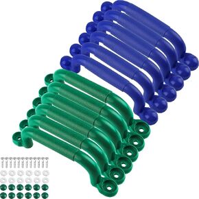 12 Pcs Playground Safety Handles Plastic Grab Handle Playhouse Safety Hand Grips Playset Equipment for Kids Treehouse Playground, 2 Colors