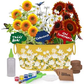 Paint & Plant Flower Gardening Kit - Gifts for Girls Ages 8-12, Arts and Crafts for Kids Ages 8-12, Kids Gardening Set, Birthday Toys Christmas Gifts for Girls Boys Ages 4 5 6 7 8 9 10 11 12