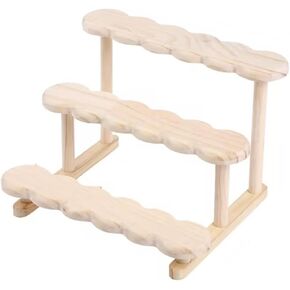 BYCY 3 Tier Wood Display Stand Minifigures Display Stand Wooden Perfume Organizer Cupcake Stand for Cosmetic Doll Model Lego Displays