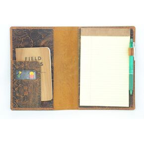 JJNUSA Leather Cover Compatible With Tops The Legal Pad Writing Pads 5" x 8", Legal Rule, Notebooks Distressed Genuine A5 Leather Cover Dark Brown