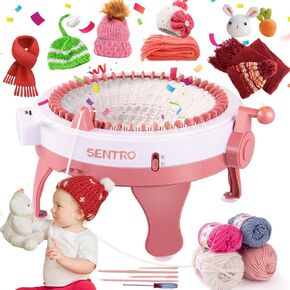 Sentro Knitting Machine 48 Needles - Portable Knitting Machine 48, DIY Double Knitting Loom, Crochet Machine, Knitting Board Rotating Knit, Loom Machine Kit As Chrismas Birthday Gifts for Adults/Kids