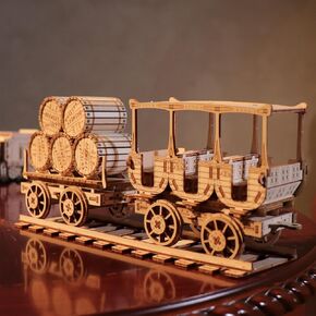3D Wooden Puzzles Wine Truck Model Kits, Wooden Train Puzzles for Adults and Teens, Educational Brain Teaser Assembly Model, Gifts for Christmas/Birthday