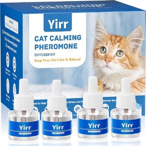 Cat Calming Diffuser Refills, Multicat Pheromones Calming Diffuser Refill, Relaxing Pheromone for Cats Relief Stress Anxiety Fighting Scratching Fit All Common Diffusers Plug in, 4 Pack(48ml)