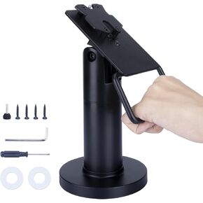 POS Terminal Stand for Ingenico Lane/3000/3600/7000/8000, Point of Sale Square Card Reader Terminal Holder, Tilt & Swivel Metal POS Stand with Installation Tools, Screw-in & Adhesive, Black