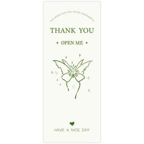 Gift bag or box sealing stickers, packaging envelopes kraft paper bag sealing stickers (butterfly grass green)