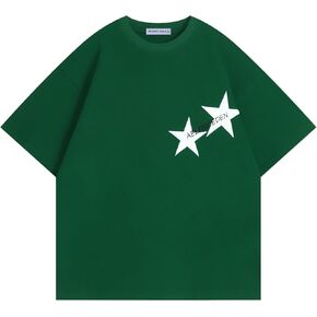 Aelfric Eden Women's Graphic Tees Unisex Oversized Tshirts Embroidery Star Casual Streetwear Summer Tops