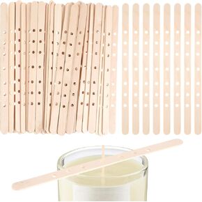 Wooden Candle Wick Holders 100 Pcs Candle Wicks Centering Device Multiwick Holders Supplies Crafting Making Candle Wicks Bars Wax Stick Clips Center Tool for DIY Material Package Mold