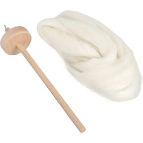 Drop Spindle Top Whorl Yarn Spinner, Drop Spindle Yarn Hand Spindle Wooden Weaving Spindle Whorl Yarn Spin Tool with Wool Top for Beginners for Sewing Accessories