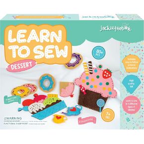 jackinthebox Learn to Sew,Dessert Theme Kids Sewing kit has 9 Sewing Crafts, Makes an Ideal Sewing kit for Kids Ages 7 8 9 10,Premium Quality Felt has prePunched Holes & Easy-to-Follow Instructions
