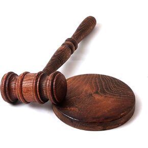 Rustic Gavel & Round على شكل جولة - 11 "Inc - لمحامو المزاد القضاة Clapper Gavels - Gloss Finish Product Handcrainted Product - أفضل فكرة هدية