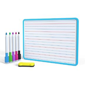Small Dry Erase Whiteboard, Double Sides whiteboard with Lines, A4 White Board Suitable for Home, Office and School (Pink)