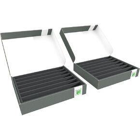 Feldherr Storage Box FSLB055 for Model Railway locomotives, Wagons and Vehicles - 7 Slots for TT Gauge Vertical, Amount:2 pcs.