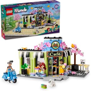 LEGO Friends Heartlake City Café Shop Toy for Kids, Bakery Building Set, Birthday Gift Idea for Girls and Boys Ages 6 Years and Up with 3 Mini Dolls and a Dog Toy Figure, 42618