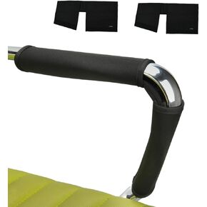 1 Pair Black Office Chair Armrest Covers, Computer Chair Cover with Adjustable Hook and Loop, Universal Boss Chair Covers - Office Chair Arm Cushion