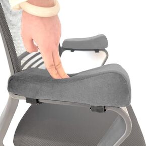 Office Chair Armrest Covers, Set of 2 Comfortable Armrest Elbow Pillow (2 Grey Armrest Pillow)