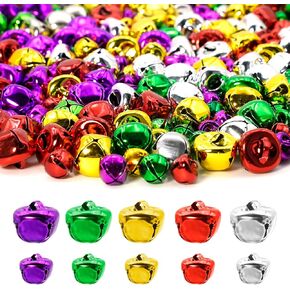 200 Pieces Jingle Bells for Craft DIY Craft Bells Multi-Color Bulk DIY Bells for Home Decoration Christmas Jingle Bell, Cheerful Sound Craft Bells for Wreath Holiday Home and Christmas Decoration