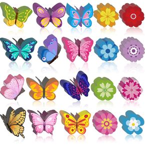 Epakh 200 Pcs Flower Butterfly Cutouts Paper Butterflies Floral Spring Bulletin Board Decorations Colorful Butterfly Cut-Outs Spring Classroom Decoration for Kids DIY Craft School Wall Party Decor