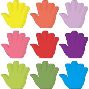 Geyee 108 Pcs Hand Cutouts Classroom Small Bulletin Board Cut Outs Assorted Color Cutouts Classroom Decoration Paper Hand Shape Cutouts for DIY Kids Projects Craft School Party Decor