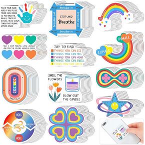 Fulmoon 120 Pcs Calm Anxiety Sensory Stickers Textured Sensory Strips Rainbows Runways Hearts Tactile Rough Adhesive Tactile Fidget Tool for Classroom Desk Adults Teens Anxiety Relief
