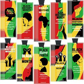 500 Pcs Black History Month Bookmarks Gifts Bulk 6 x 2'' Religious Black History Bookmarks Inspirational Church Handouts Bookmarks for Black History Month Women Men Educational and Learning