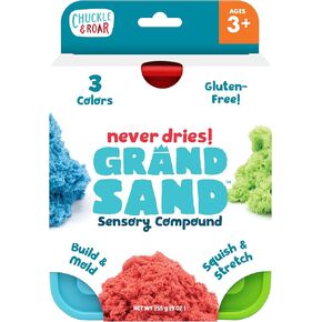 Chuckle & Roar - Grand Sand - Tactile Construction Sand - Educational Fun for Preschoolers - Fidget Arts and Crafts for Toddlers - Never Dries - Ages 3 and Up