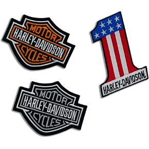 4 inches Harley Set of 3 Embroidered Patches sew on/Iron on