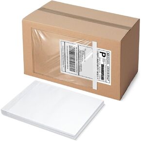 7 "X10" Sipper Label Sleeves 50 Pack - Packing Slip Pouches مع قشر وختم - دليل غير مطبوع على دمعة وحامل قائمة بريد مقاوم للماء للفاتورة والوثائق