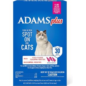 ADAMS Plus Flea & Tick Spot On for Cats 5 lbs and Over