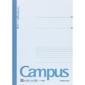 KOKUYO Campus Notebook, B 6mm Ruled, Semi-B5, 100 Sheets, 35 Lines, Blue, Japan Import (NO-10BN)