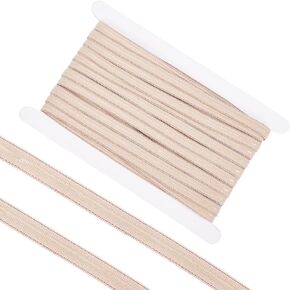 GORGECRAFT 20 Yards 10MM Wide Non-Slip Gripper Elastic Bands Papaya Whip Silicone Elastic Fibre Elastic Bands Flat Stretch Cord for Garment Sewing Project DIY Crafts Underwear Wig Making Accessories
