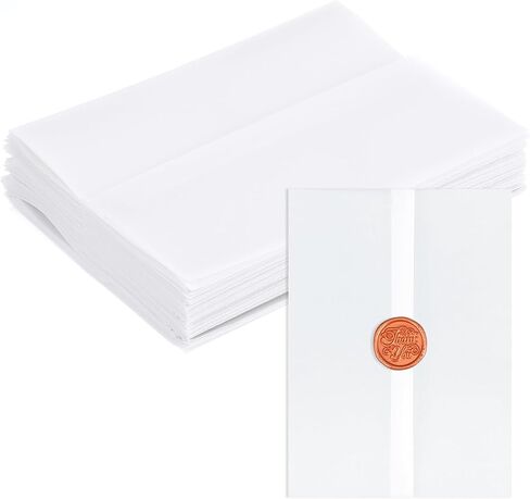 Prasacco 120 pcs jukets vellum for 5 × 7 دعوات ، ورقة صياغة الورق فيلوم الورق الورق الورق الشفافة ورقة تتبع أبيض لرسم دعوات عيد ميلاد دعوات الزفاف in Kuwait