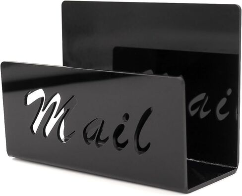 Mail Organizer, Acrylic Letter Folder, Black, 1-Pack in Saudi Arabia