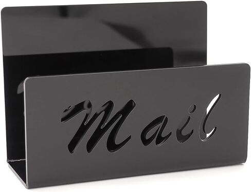 Mail Organizer, Acrylic Letter Folder, Black, 1-Pack in Saudi Arabia