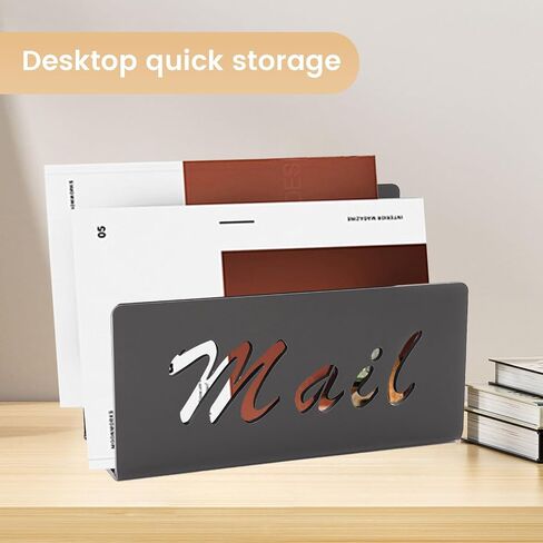 Mail Organizer, Acrylic Letter Folder, Black, 1-Pack in Saudi Arabia