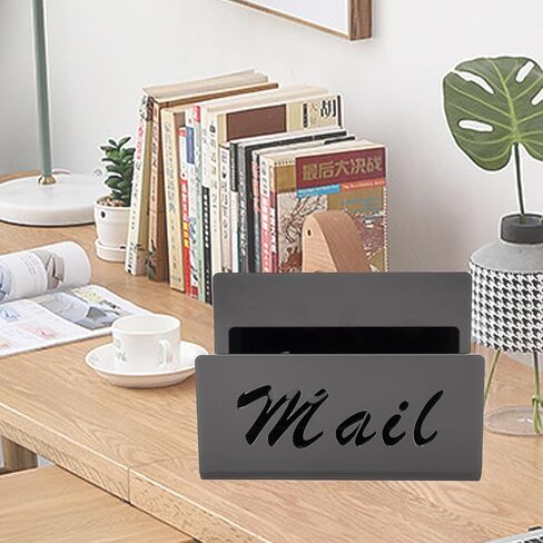 Mail Organizer, Acrylic Letter Folder, Black, 1-Pack in Saudi Arabia