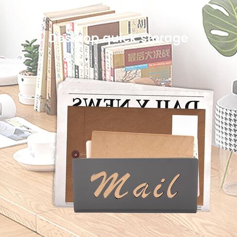 Mail Organizer, Acrylic Letter Folder, Black, 1-Pack in Saudi Arabia