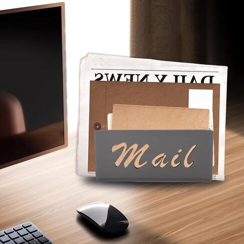 Mail Organizer, Acrylic Letter Folder, Black, 1-Pack in Saudi Arabia