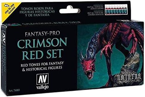 Acrylicos Vallejo VJP74103 Fantasy Pro - Crimson ، Red - مجموعة من 8 in Saudi Arabia