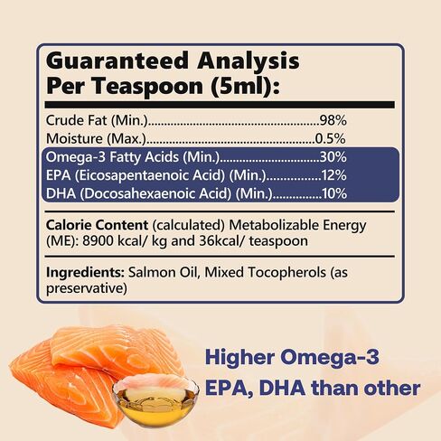 Wild Alaskan Salmon Oil for Dogs & Cats, Fish Oil Omega 3 Supplements with EPA & DHA for Skin & Coat, Immune, Brain, Joint and Heart Health, Dog & Cat Fish Oil Supplements with Pump- 8 oz in Kuwait