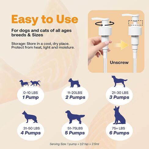 Wild Alaskan Salmon Oil for Dogs & Cats, Fish Oil Omega 3 Supplements with EPA & DHA for Skin & Coat, Immune, Brain, Joint and Heart Health, Dog & Cat Fish Oil Supplements with Pump- 8 oz in Kuwait
