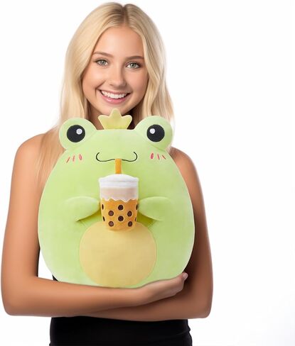 مجموعة كبيرة من الضفدع الفخم لعبة حيوانية محشوة ، ألعاب كبيرة ذات حجم ناعم 13 "سمين kawaii المعانقة الوسائد احتضان أفلام قابلة in Kuwait