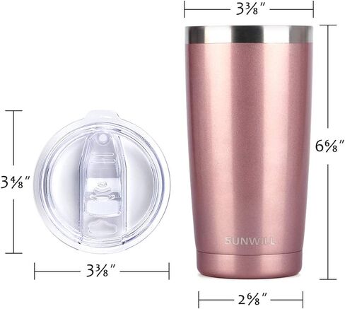 SUNWILL Travel Coffee Mug with Lid, 20 oz Tumbler Set of 2, Insulated Stainless Steel Cup for Water, Tea, Powder Coated Sakura & Mint in Saudi Arabia
