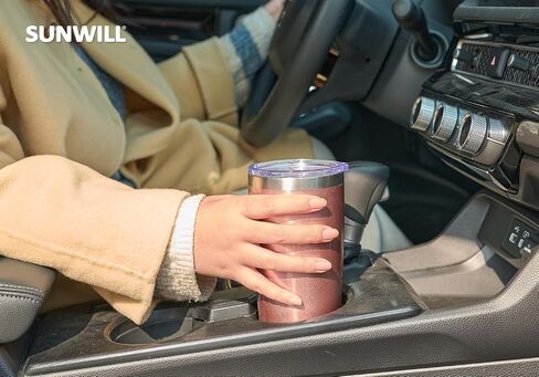 SUNWILL Travel Coffee Mug with Lid, 20 oz Tumbler Set of 2, Insulated Stainless Steel Cup for Water, Tea, Powder Coated Sakura & Mint in Saudi Arabia